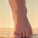 맨발이 땅에 닿는 감각을 느끼는 일러스트