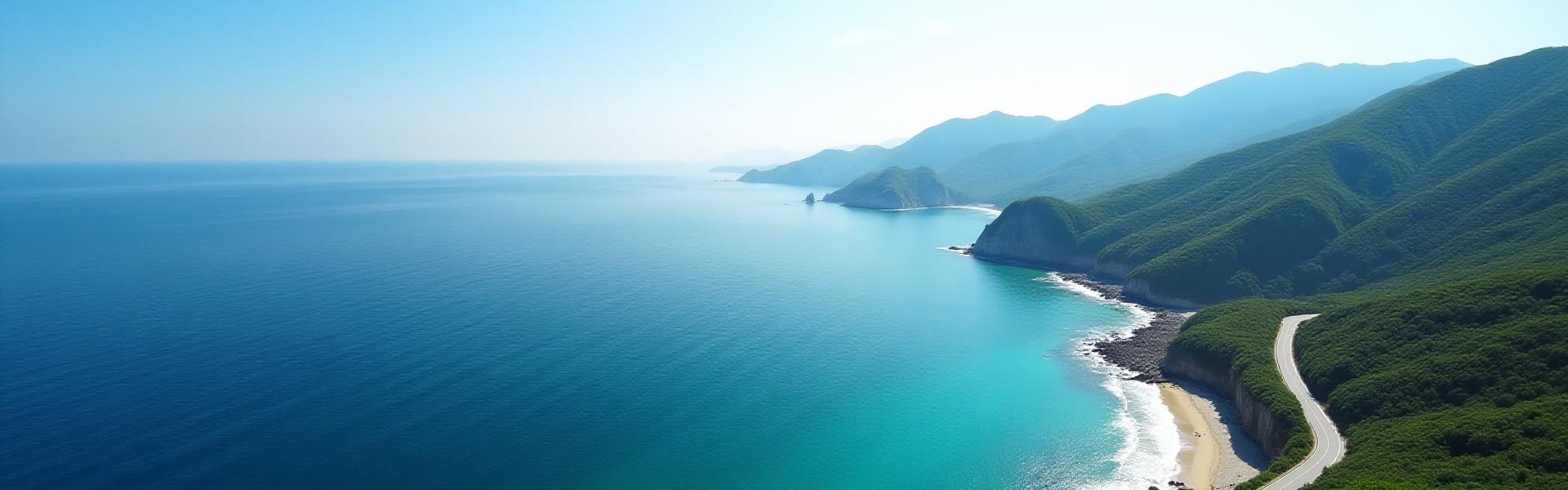 아름다운 부산 해안도로 드론 샷