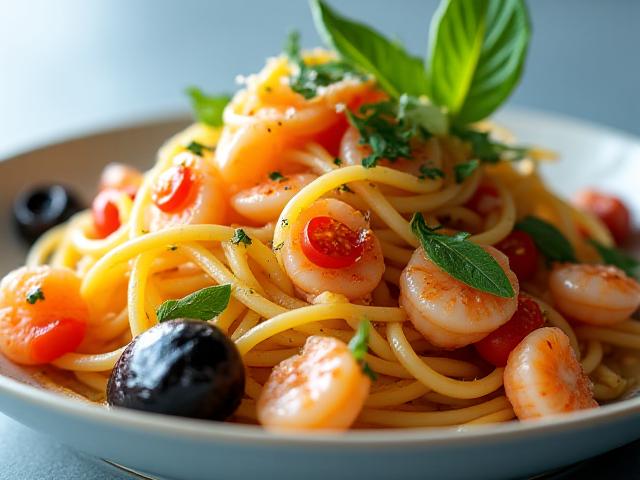 해산물 냉파스타 이미지